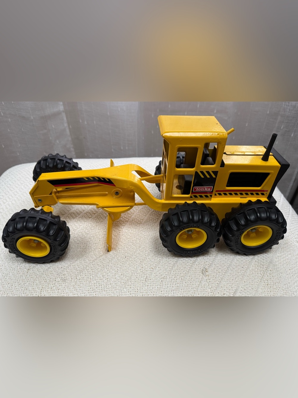 Vintage Tonka Yellow and Black Road Grader, Pressed Steele